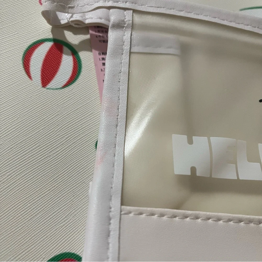 Hello Kitty White Cosmetic Bag/ Pencil Pouch with Clear Front